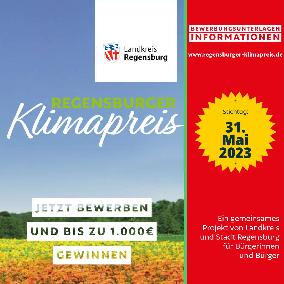  Regensburger Klimapreis 2023 -  Bewerben Sie sich bis 31. Mai 2023